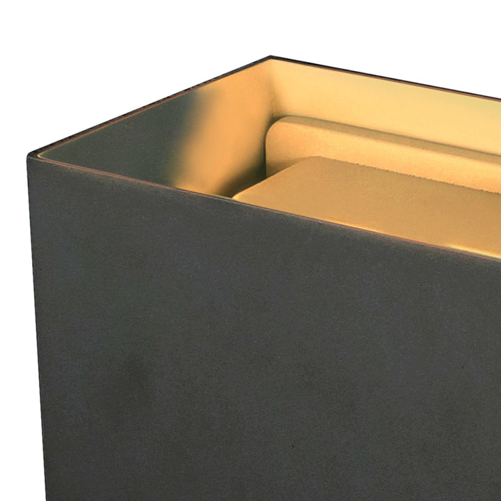 Mantra M7653 Davos Outdoor XL Square Wall Lamp 2 Light LED Sand Black