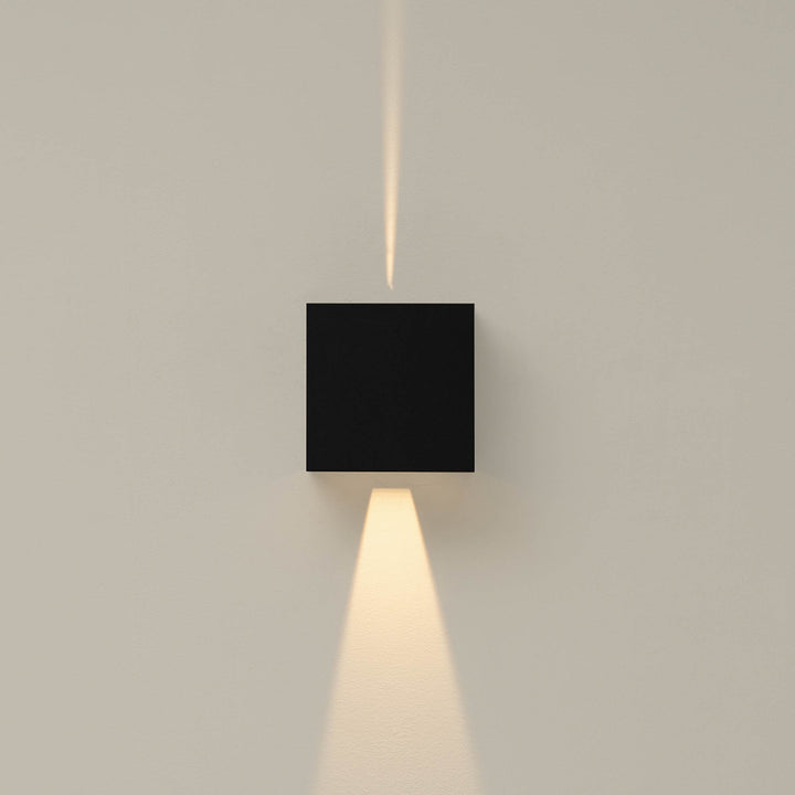 Mantra M7653 Davos Outdoor XL Square Wall Lamp 2 Light LED Sand Black