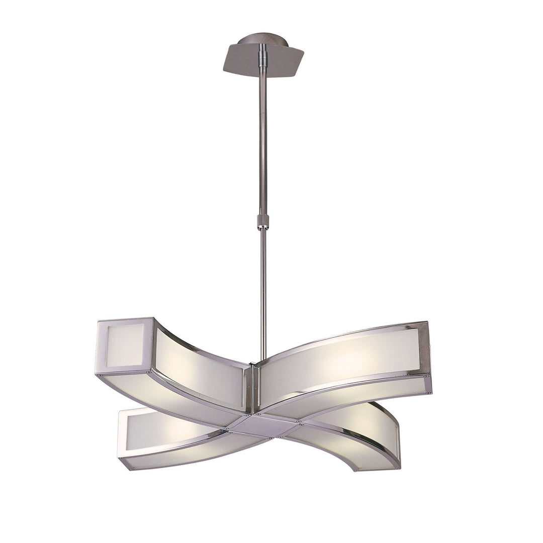 Mantra M8390/1 Duna GU10 Pendant 4 Light Curved Polished Chrome/White Acrylic