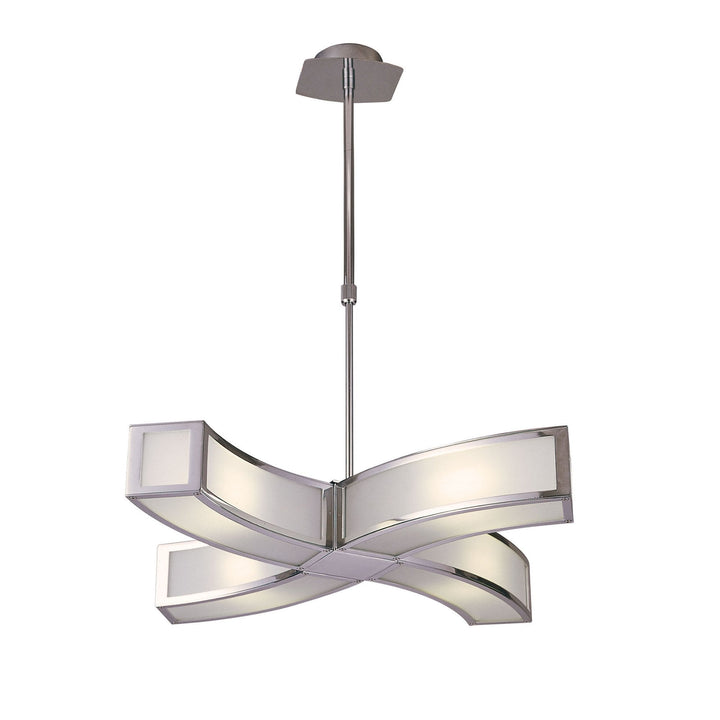 Mantra M8390/1 Duna GU10 Pendant 4 Light Curved Polished Chrome/White Acrylic