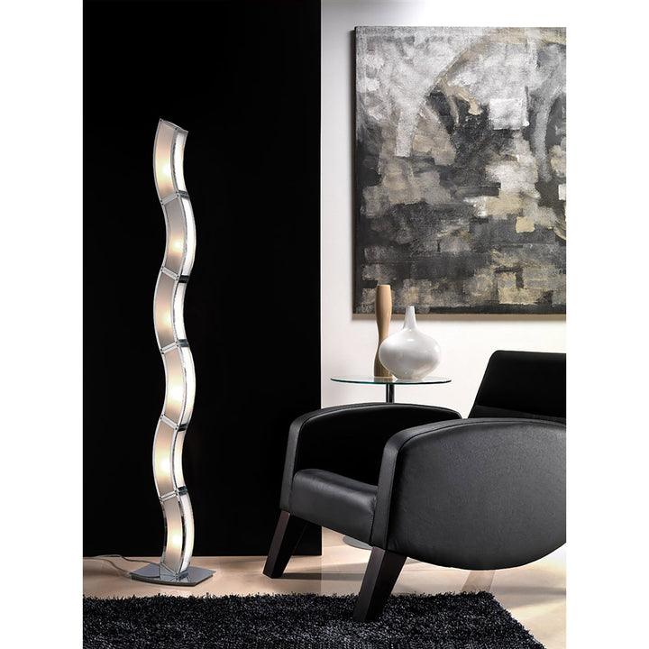 Mantra M8392/1 Duna GU10 Floor Lamp 6 Light Polished Chrome/White Acrylic