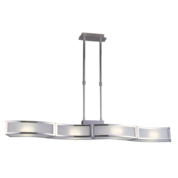 Mantra M8397/1 Duna GU10 Linear Pendant 4 Light Polished Chrome White Acrylic