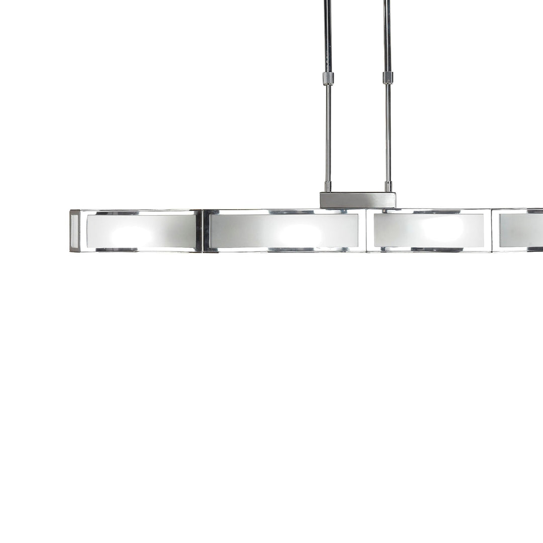 Mantra M8397/1 Duna GU10 Linear Pendant 4 Light Polished Chrome White Acrylic