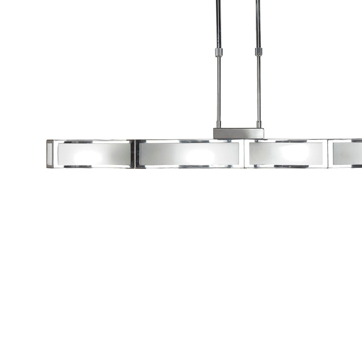 Mantra M8397/1 Duna GU10 Linear Pendant 4 Light Polished Chrome White Acrylic