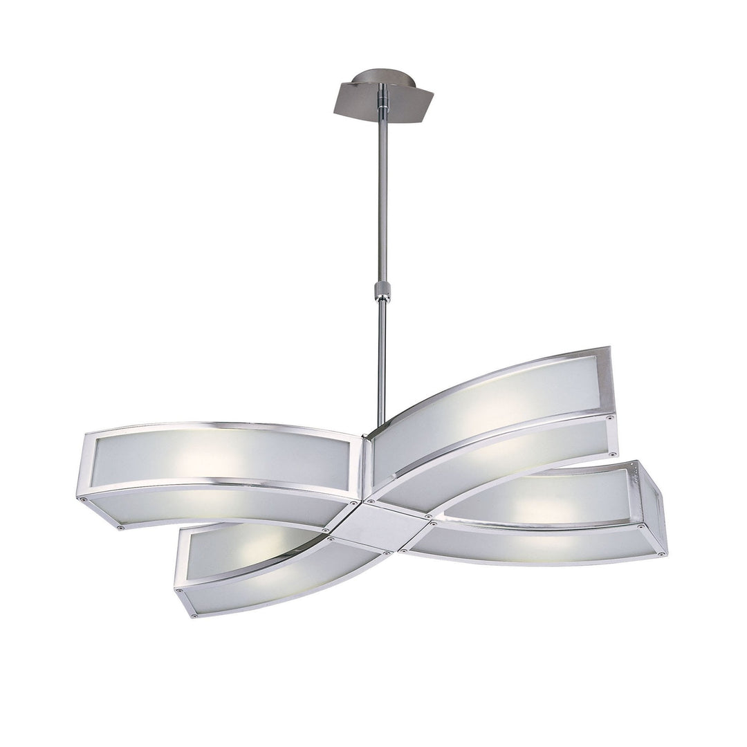 Mantra M8404/1 Duna GU10 Pendant 4 Light Polished Chrome/White Acrylic