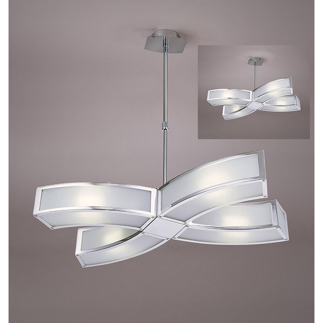 Mantra M8404/1 Duna GU10 Pendant 4 Light Polished Chrome/White Acrylic