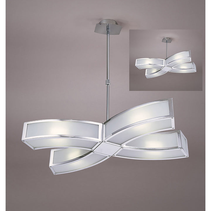 Mantra M8404/1 Duna GU10 Pendant 4 Light Polished Chrome/White Acrylic