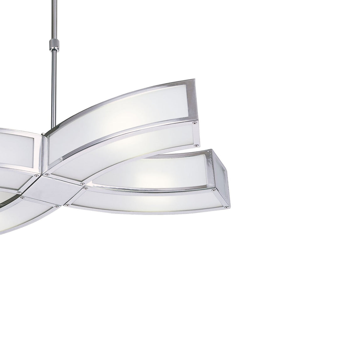 Mantra M8404/1 Duna GU10 Pendant 4 Light Polished Chrome/White Acrylic