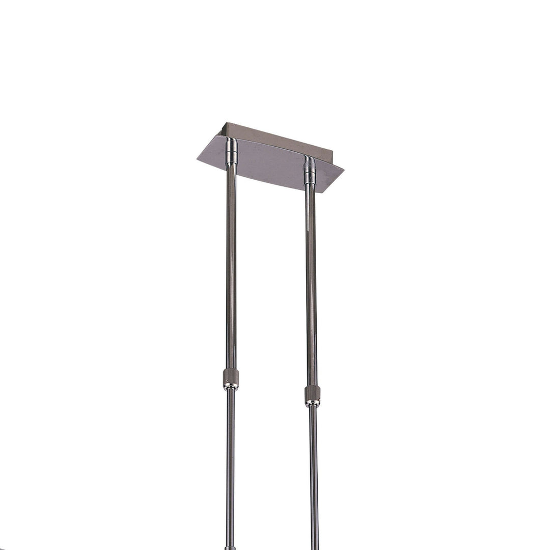 Mantra M0387 Duna E27 Linear Pendant 3 Light L1 Bar Polished Chrome White Acrylic