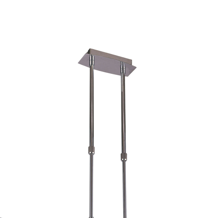 Mantra M0387 Duna E27 Linear Pendant 3 Light L1 Bar Polished Chrome White Acrylic