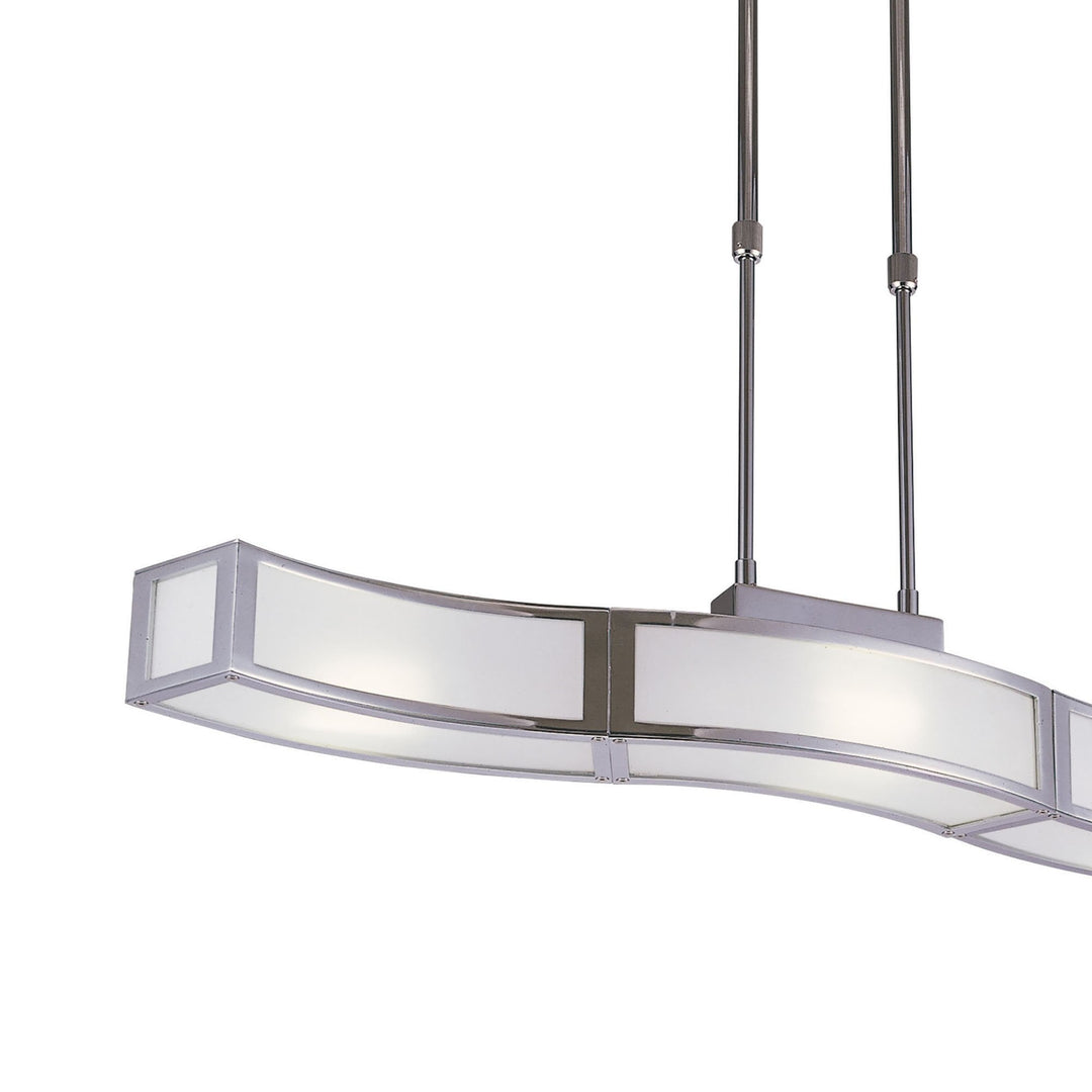 Mantra M0387 Duna E27 Linear Pendant 3 Light L1 Bar Polished Chrome White Acrylic