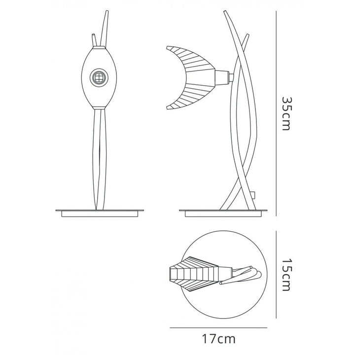 Mantra M1459 Eclipse Table Lamp 1 Light Polished Chrome