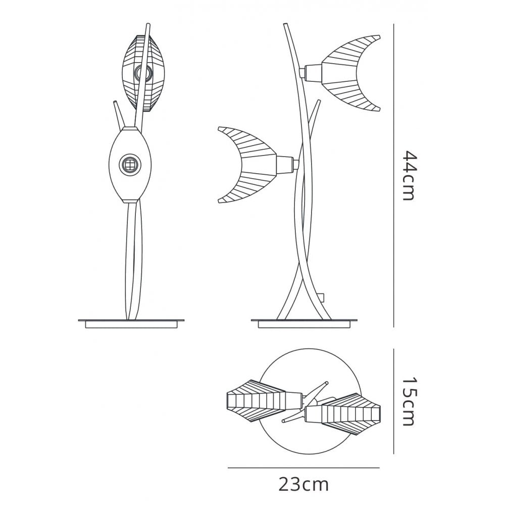 Mantra M1460 Eclipse Table Lamp 2 Light Polished Chrome