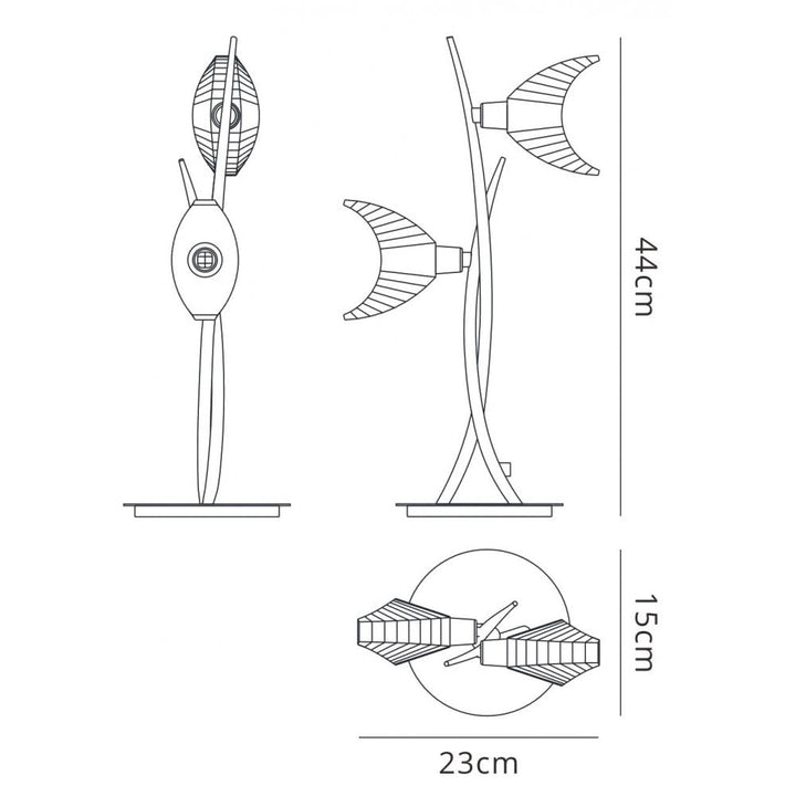 Mantra M1460 Eclipse Table Lamp 2 Light Polished Chrome
