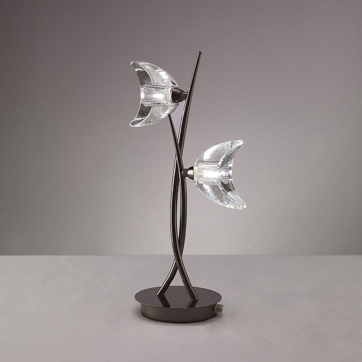 Mantra M1460BC Eclipse Table Lamp 2 Light Black Chrome