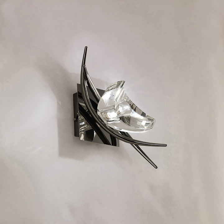 Mantra M1461BC/S Eclipse Wall Lamp 1 Light Black Chrome Switched