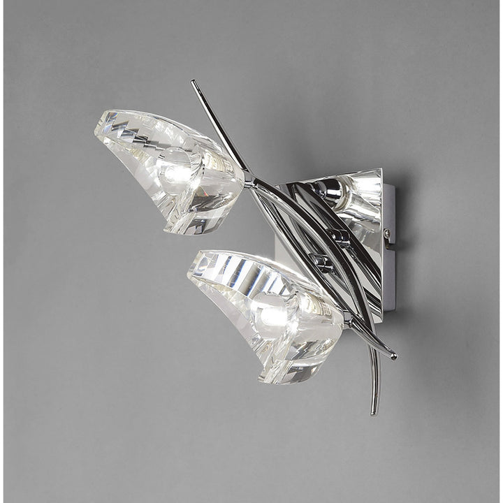 Mantra M1462/S Eclipse Wall Lamp 2 Light Polished Chrome Switched