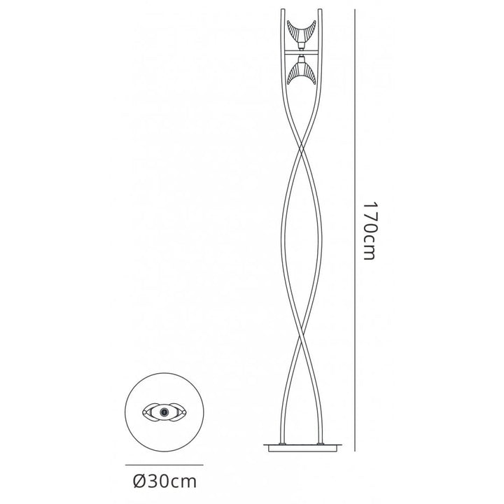 Mantra M1463 Eclipse floor lamp 2 light polished chrome
