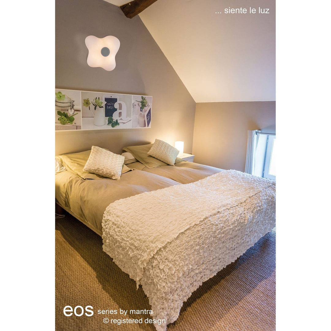 Mantra M5874 Eos Music Speaker Ceiling Light 4 Light Outdoor Opal White