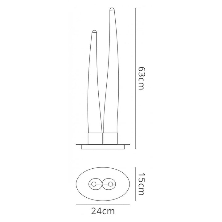 Mantra M1681 Estalacta Table Lamp 2 Light Indoor Silver/Opal White