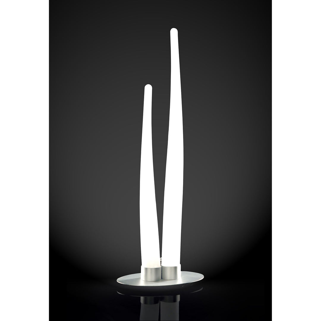 Mantra M1681 Estalacta Table Lamp 2 Light Indoor Silver/Opal White