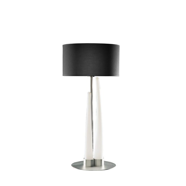 Mantra M1683 Estalacta Table Lamp 3 Light GU10 Indoor Silver/Opal White Black Shade