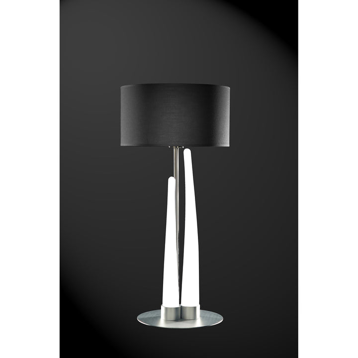 Mantra M1683 Estalacta Table Lamp 3 Light GU10 Indoor Silver/Opal White Black Shade