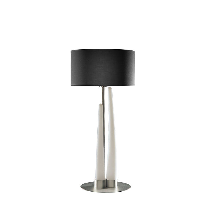 Mantra M1683 Estalacta Table Lamp 3 Light GU10 Indoor Silver/Opal White Black Shade