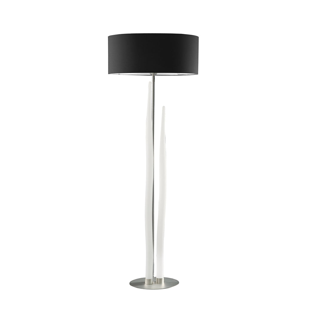 Mantra M1687 Estalacta Floor Lamp 3 Light GU10 Indoor Silver/Opal White Black Shade