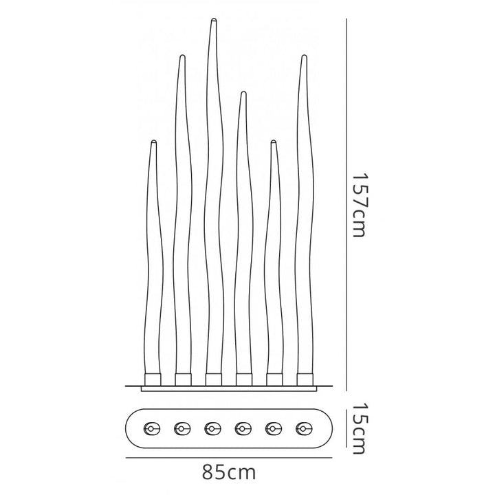 Mantra M1690 Estalacta Floor Lamp 6 Light GU10 Bar Indoor Silver/Opal White