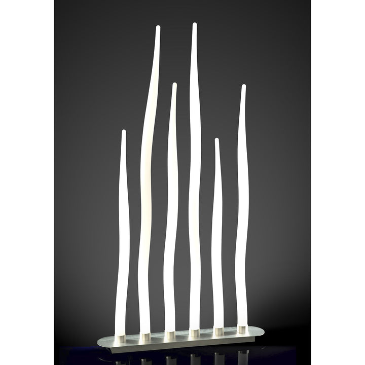 Mantra M1690 Estalacta Floor Lamp 6 Light GU10 Bar Indoor Silver/Opal White