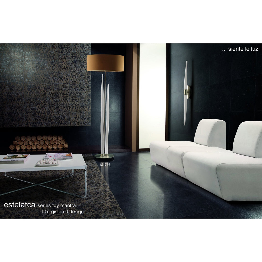 Mantra M1731 Estalacta Table Lamp 2 Light GU10 Indoor/Outdoor Silver/Opal White