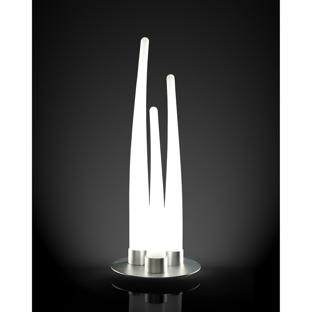 Mantra M1732 Estalacta Table Lamp 3 Light GU10 Indoor/Outdoor Silver/Opal White