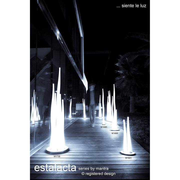 Mantra M1732 Estalacta Table Lamp 3 Light GU10 Indoor/Outdoor Silver/Opal White