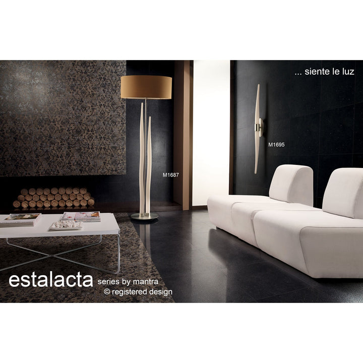 Mantra M1735 Estalacta Floor Lamp 1 Light GU10 Small Indoor/Outdoor Silver/Opal White