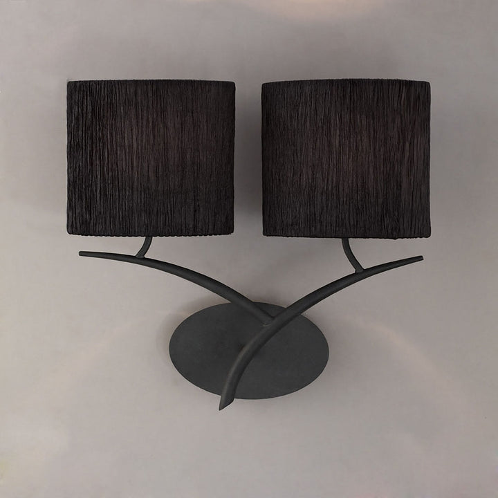 Mantra M1155/S/BS Eve Wall 2 Light Anthracite Black Shade Switched