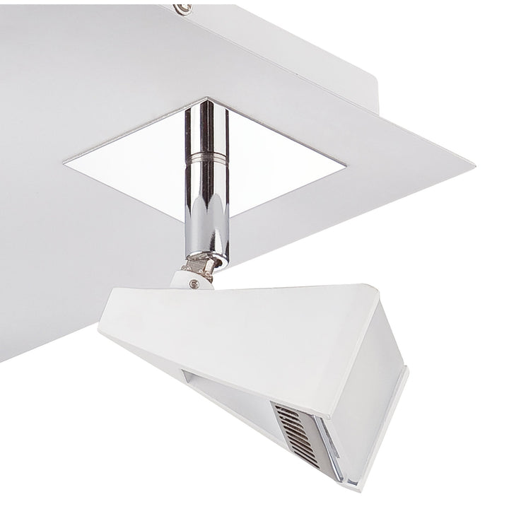 Mantra M8105/1 Filippo Spot Light 4 Light LED Square 20W Matt White/Polished Chrome