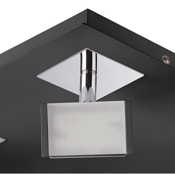 Mantra M8111/1 Filippo Spot Light 4 Light LED Square 20W Matt Black/Polished Chrome