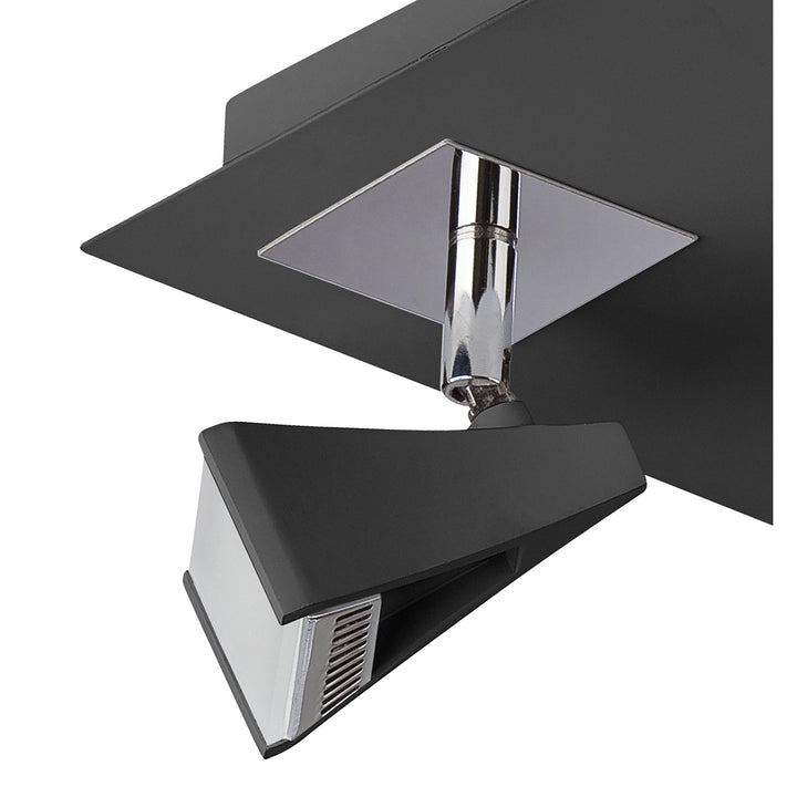 Mantra M8111/1 Filippo Spot Light 4 Light LED Square 20W Matt Black/Polished Chrome