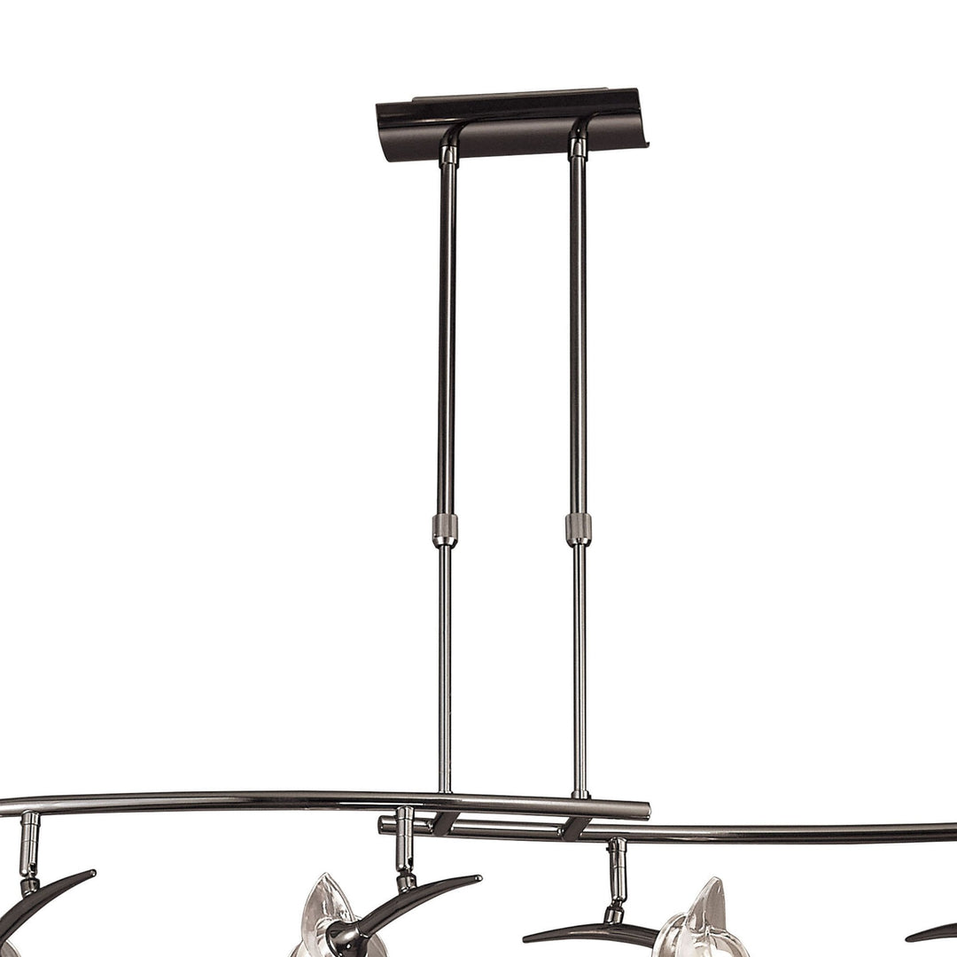 Mantra M0320BC Flavia Telescopic Linear Pendant 4 Light G9 Adjustable Heads Black Chrome
