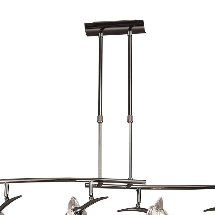 Mantra M0320BC Flavia Telescopic Linear Pendant 4 Light G9 Adjustable Heads Black Chrome