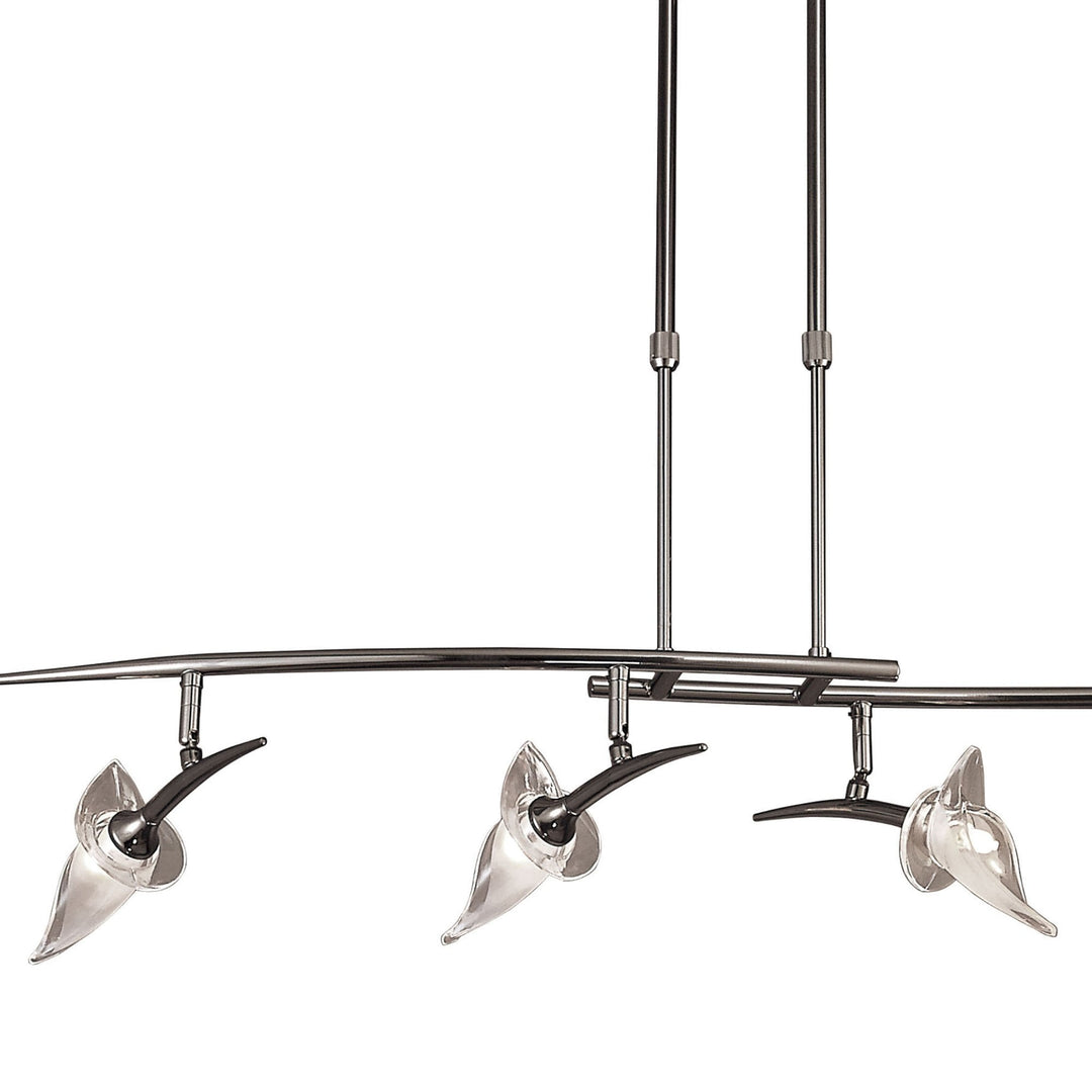 Mantra M0320BC Flavia Telescopic Linear Pendant 4 Light G9 Adjustable Heads Black Chrome