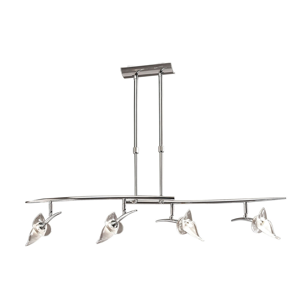 Mantra M0320 Flavia Telescopic Pendant Linear Bar 4 Light G9 Adjustable Heads Polished Chrome