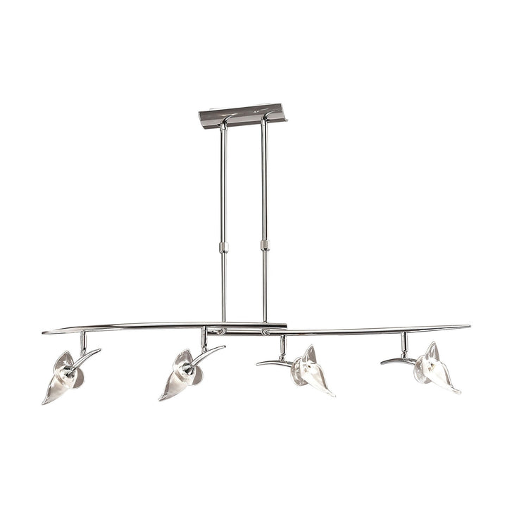 Mantra M0320 Flavia Telescopic Pendant Linear Bar 4 Light G9 Adjustable Heads Polished Chrome