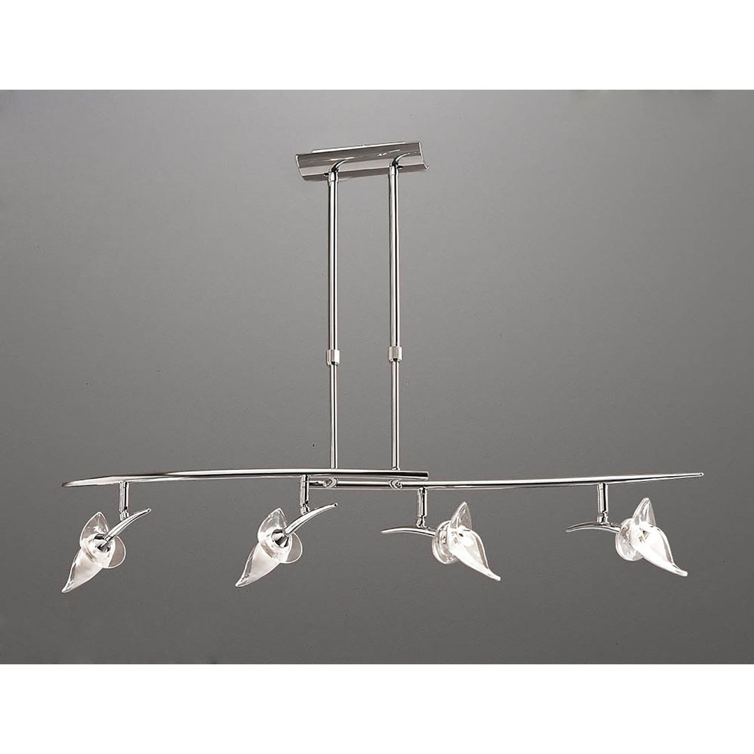 Mantra M0320 Flavia Telescopic Pendant Linear Bar 4 Light G9 Adjustable Heads Polished Chrome