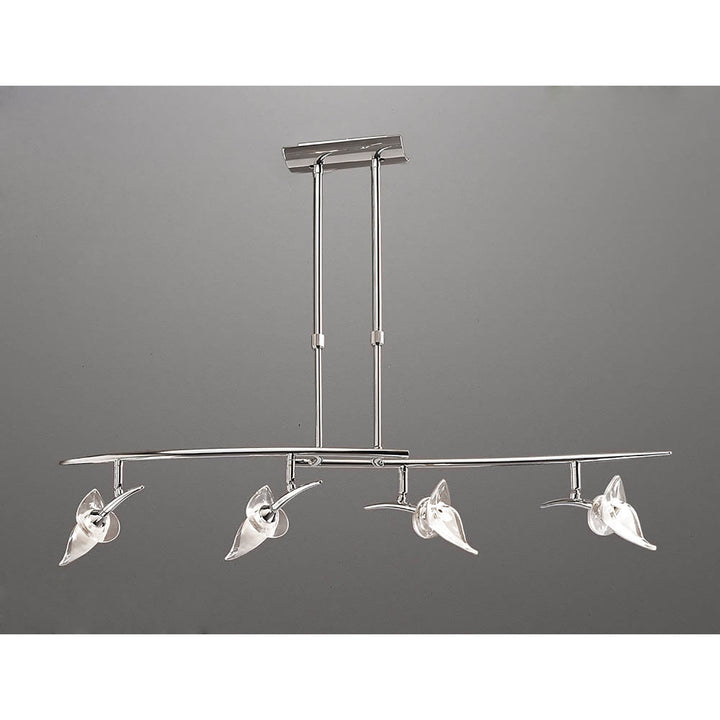 Mantra M0320 Flavia Telescopic Pendant Linear Bar 4 Light G9 Adjustable Heads Polished Chrome