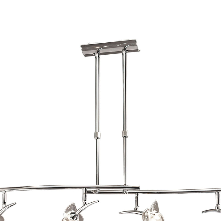 Mantra M0320 Flavia Telescopic Pendant Linear Bar 4 Light G9 Adjustable Heads Polished Chrome