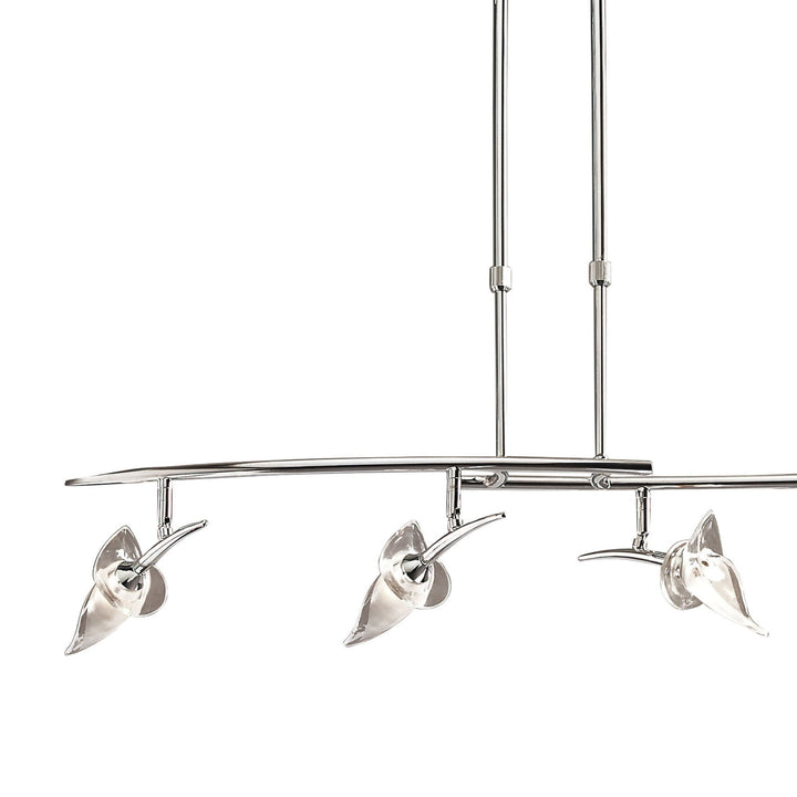 Mantra M0320 Flavia Telescopic Pendant Linear Bar 4 Light G9 Adjustable Heads Polished Chrome