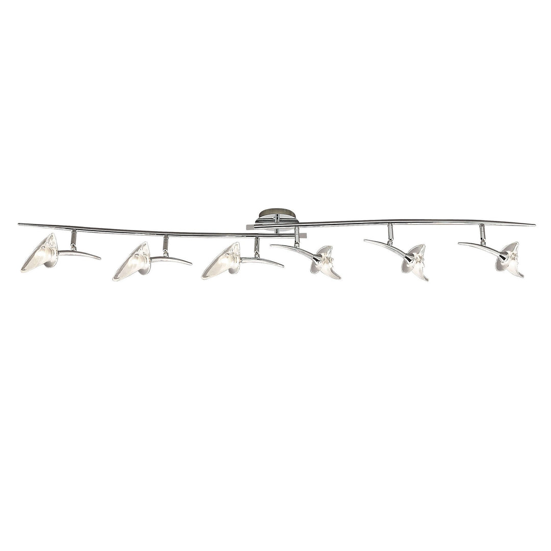 Mantra M0319 Flavia Linear Spot Light 6 Light G9 Adjustable Heads Polished Chrome