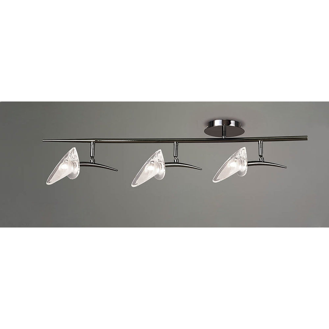 Mantra M0317BC Flavia Linear Spot Light 3 Light G9 Adjustable Heads Black Chrome
